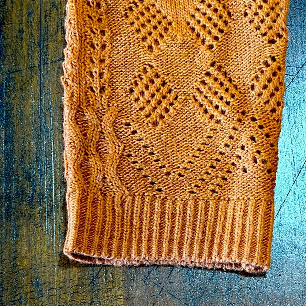 NEW Market & Spruce Pumpkin Oversize Long-Sleeve Open Long Cardigan with Pockets - Picture 6 of 8